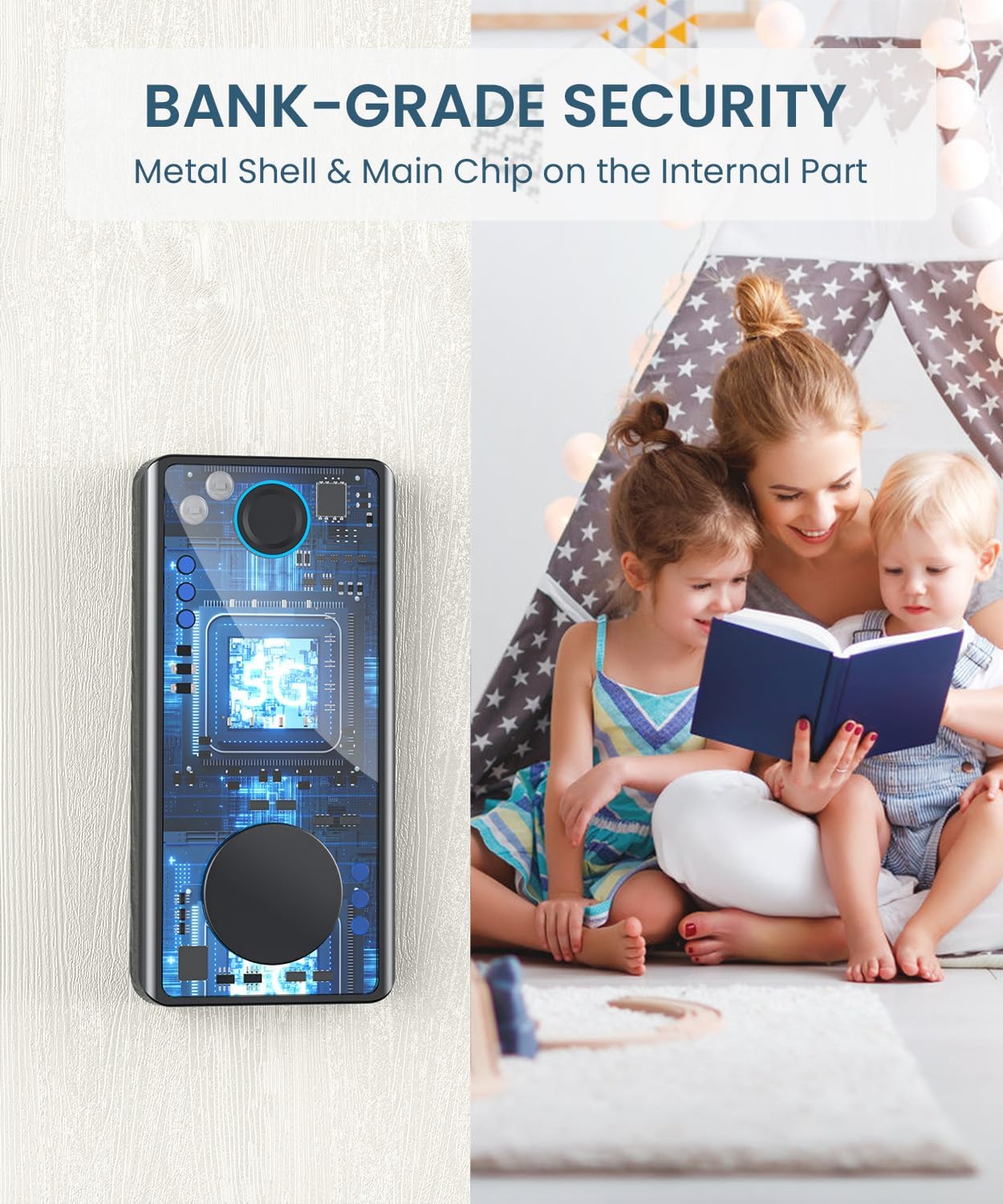 Keyless Entry Door Lock with Keypad - Fingerprint Door Lock - Smart Locks for Front Door - Electronic Keypad Smart Deadbolt Lock - Biometric Smart Digital Door Lock with Code -Auto Lock 1 - Image 7